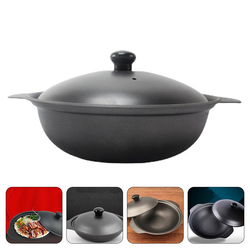 Strong Cast Iron Casserole Braised Chicken Rice Pot Yellow Stewed Chicken Rice Pot With Lid Kitchen Cookware