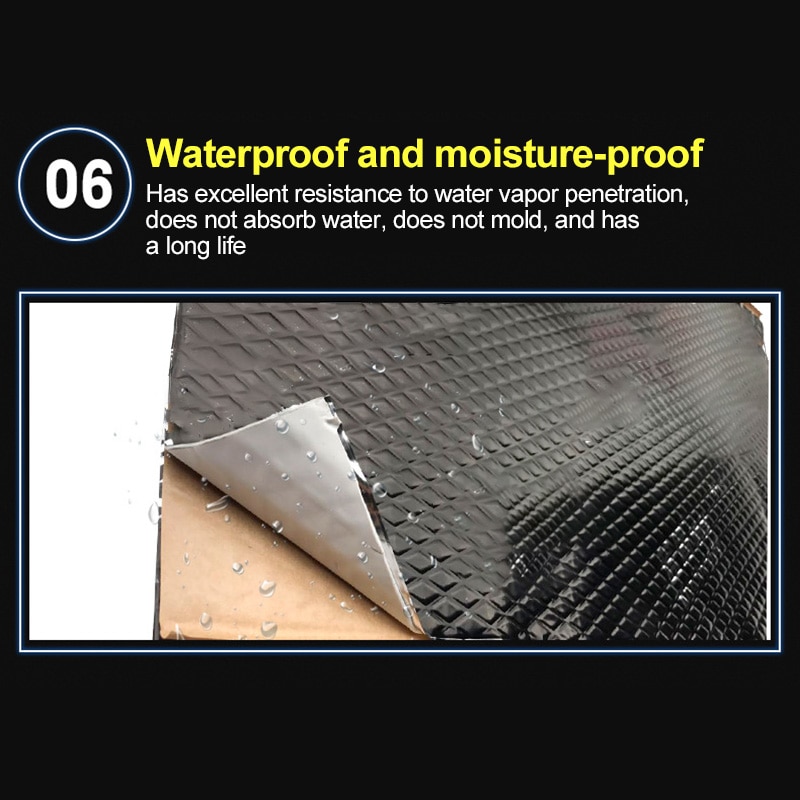 Car Sticker Car Sound Deadener Mat Noise Proof Sound Insulation Deadening Engine Cotton Sticker Shock Pad Auto Accessories