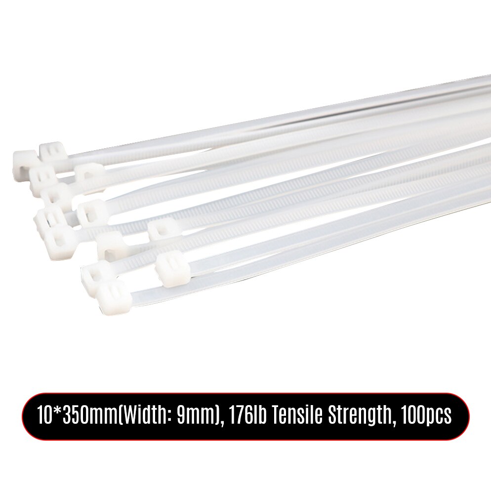 100pcs Nylon Ties Cable Ties 14 Inch 176lb Self-Locking Plastic Zip Ties Tensile Strength for Wire Organization Fixation Package: 10x350mm