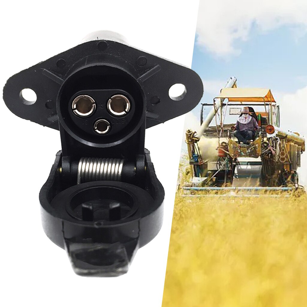 12V 3 Pin Plug Socket Connector Adapter for Agricultural Truck Tractor