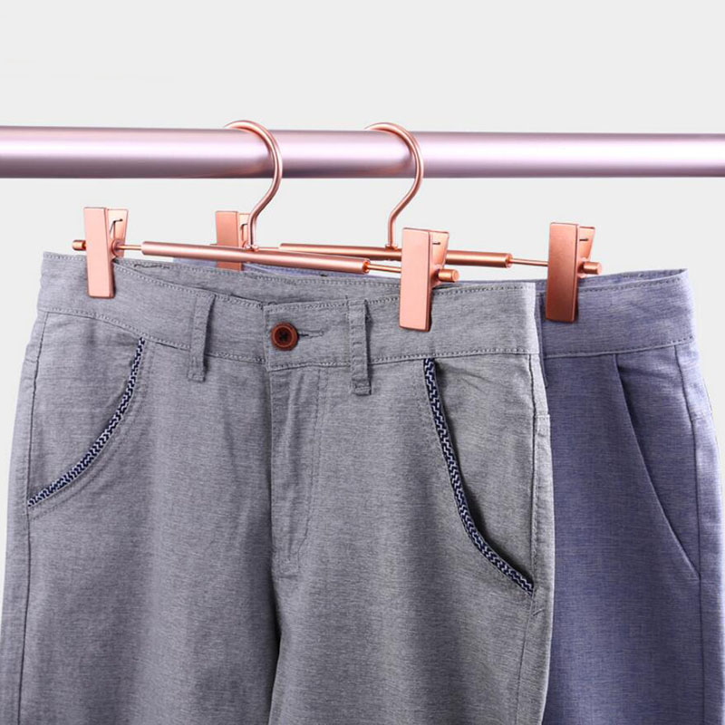 10 Pieces Of High-Strength Strong Rose Gold Pants Skirt Bottom Hanger with Clip