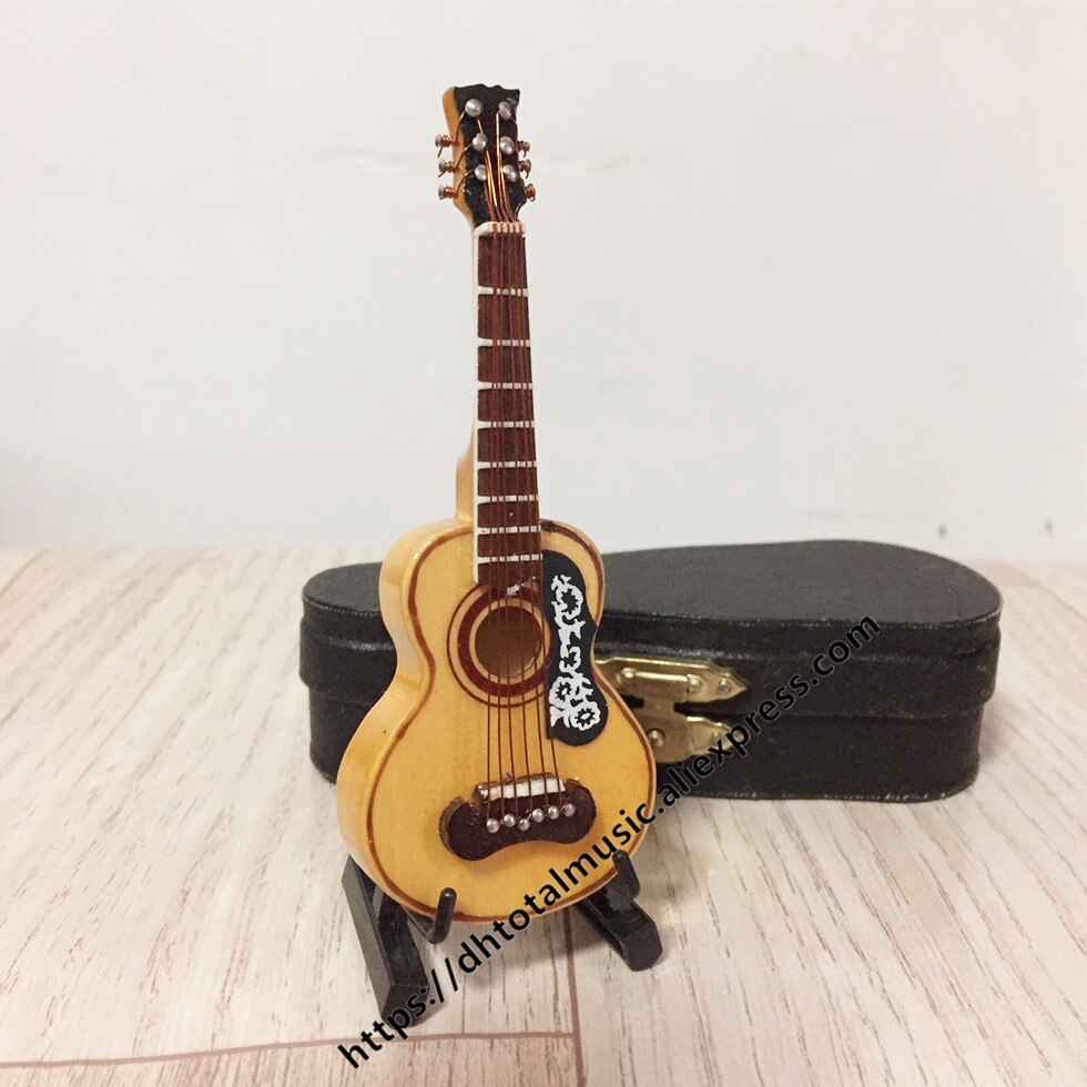 Mini guitare Miniature modèle guitare électrique modèle B Miniature en bois Mini Instrument de musique modèle Collection: Guitar F-10cm