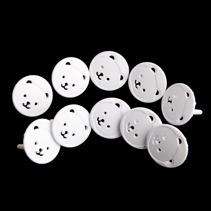 10pcs Bear EU Power Socket Electrical Outlet Baby Kids Child Safety Guard Protection Anti Electric Shock Plugs Protector Cover