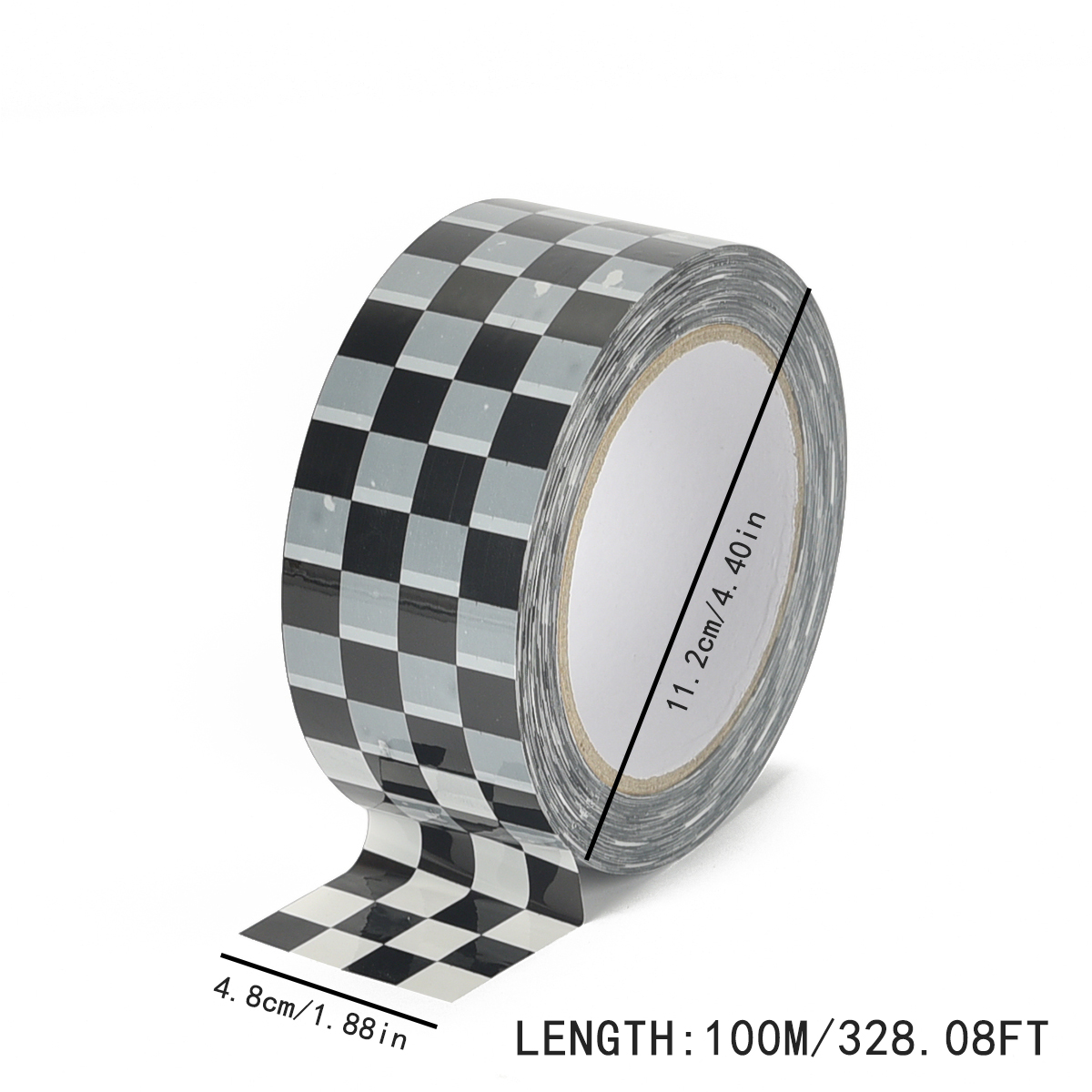 1/Rotolo 48mm * 100m Nero Bianco Giallo Blu Colorato Scacchiera Griglia Bopp Nastro Adesivo Per Adesivo FAI DA TE Pacchetto di Merci Accessori: WHITE