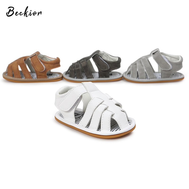 Beckior Baby-sandalen für mädchen und jungen, flach, weich, rutschfest, aus gummi, Ideal als lauflernschuhe oder krabbelschuhe für babys und kleinkinder ab 0-18 monaten.