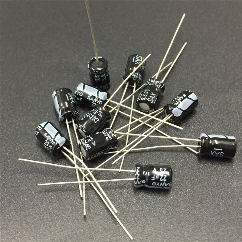 20 piezas/100 piezas 22uF 25V SANYO SAX serie 5x7mm 25V22uF de baja impedancia condensador electrolítico de aluminio