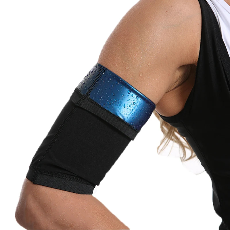 1 Paar Arm Trimmer Wraps Shapers Sauna Pak Afslanken Arm Zweet Vormgeven Mouwen Vetverbranding Gewichtsverlies Armbanden Sport mouwen: S / Black