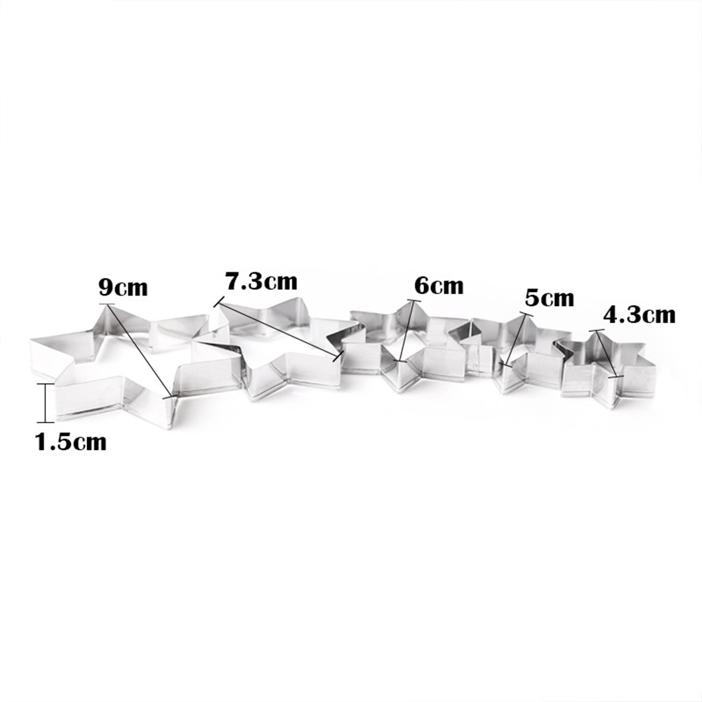 Moule à biscuits en acier inoxydable, 3 pièces, en os de chien, pour biscuits, Fondant, pâtisserie, outil de cuisson, décoration de gâteaux, Sugarcraft: Star-5pcs