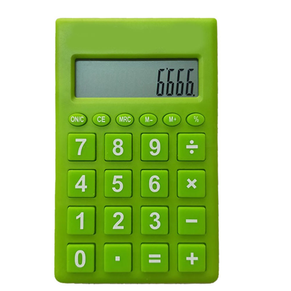 Calculator Trumpet Mini Small calculator Girl Cute Pink Student Comtable Portable Student White Calculator Office Supplies Solar: Green