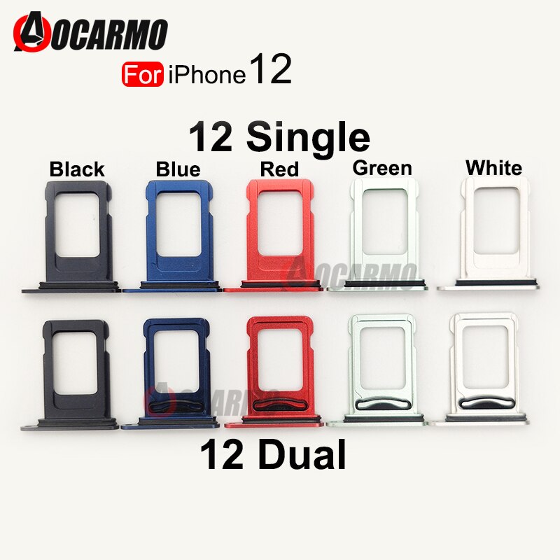 Duplo &amp; único cartão sim para iphone 12 titular bandeja de cartão sim slot titular adaptador soquete peças reposição