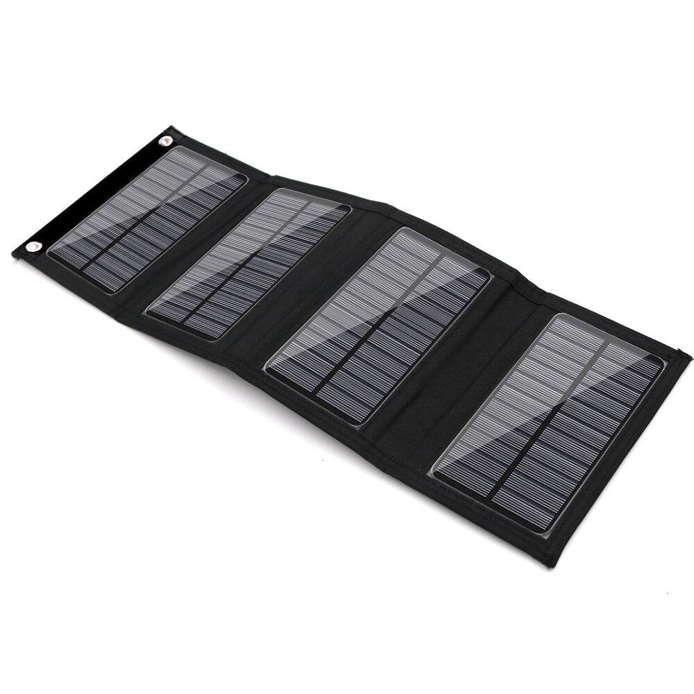 Portable 5V Solar Panel 12W 15W Monocrystalline Folding Foldable Waterproof Charger Sun Power Bank for Phone Battery USB Port