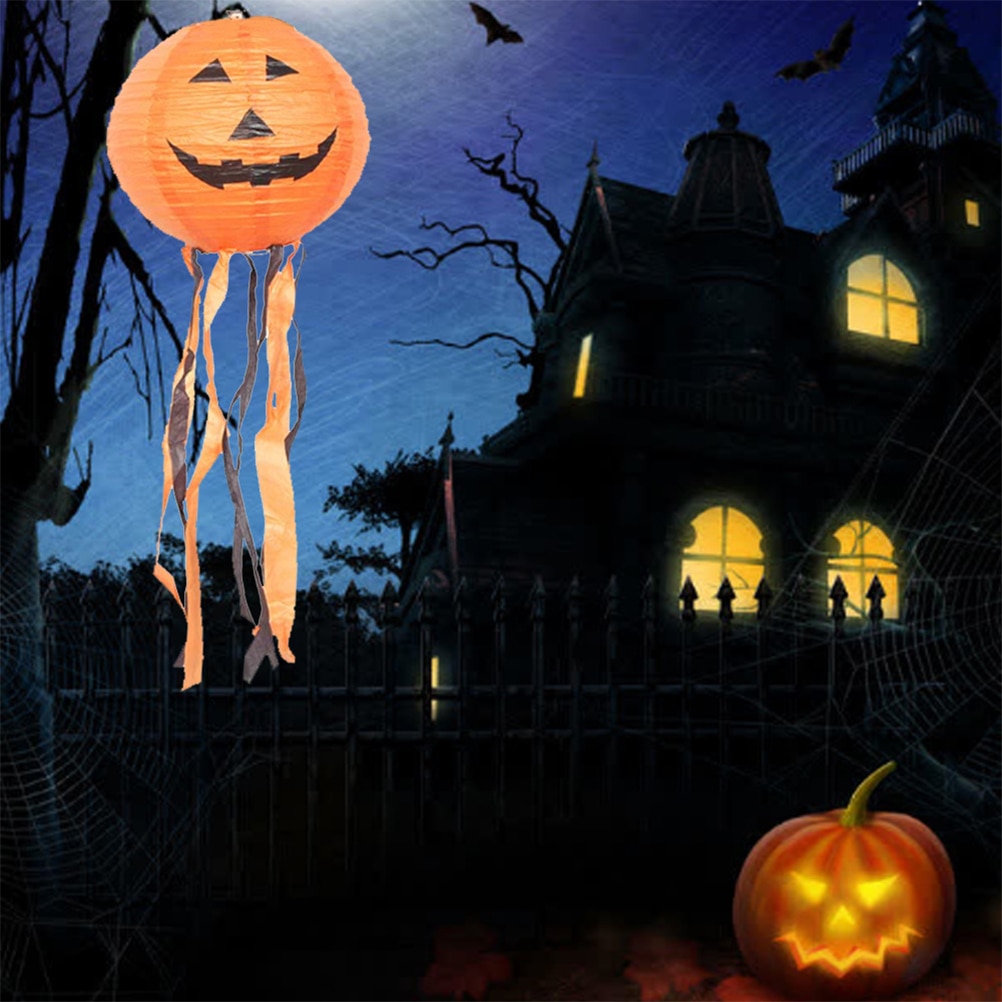 Pumpkin Lantern Halloween DIY Decoration Lantern With Hook Paper Lantern Halloween Decorations For Home