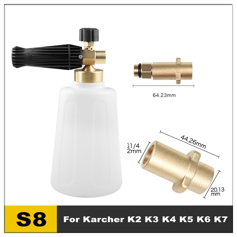 2l pistolets de nettoyage à pression, lance à mousse pour neige, canon à mousse, jet de lavage à dégagement rapide avec buses de pulvérisation pour karcher/bosch/lavor 4000 psi: Bleu