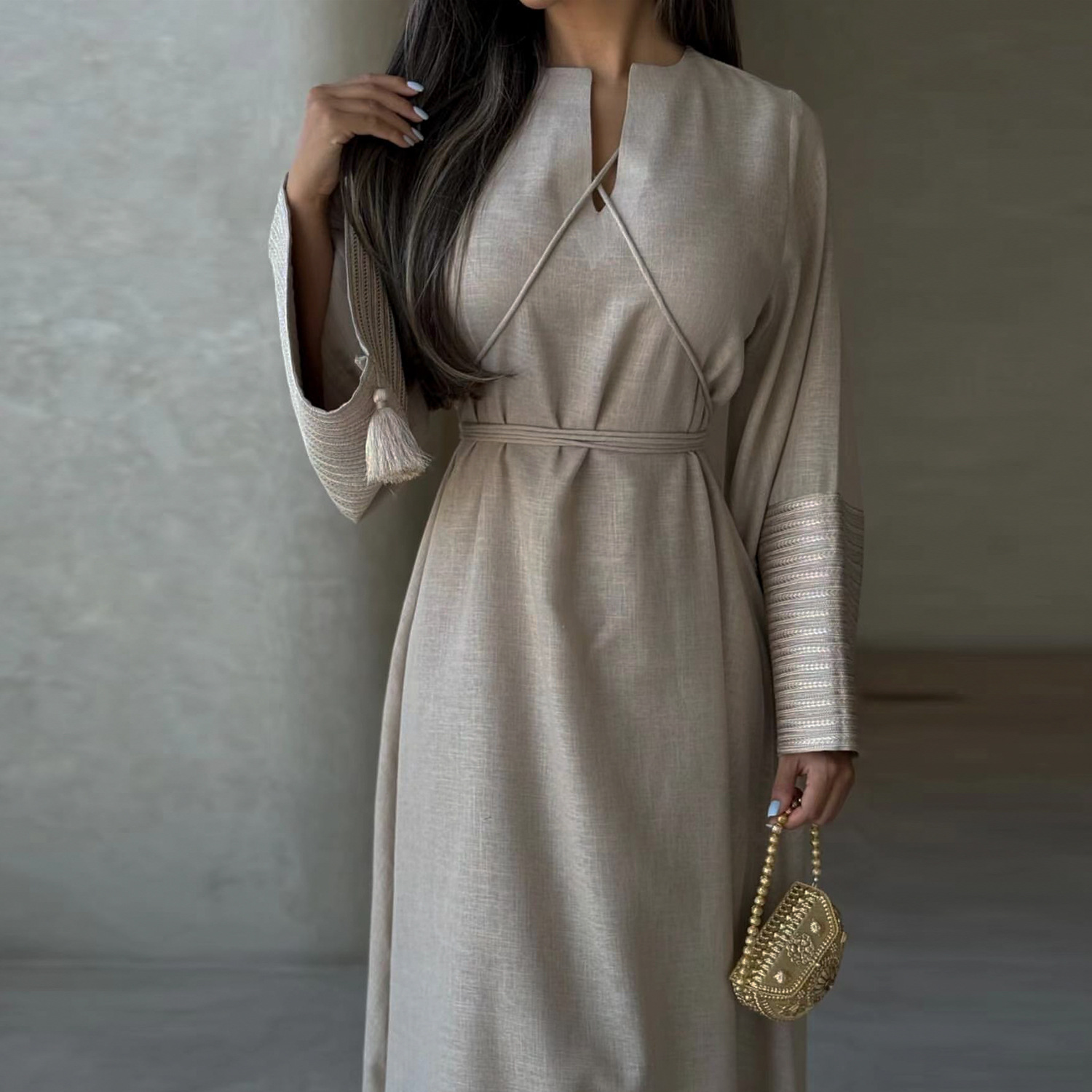 Stickerei Abayas für Frauen 2023 Neue Muslimischen Kleid Dubai Türkei Kaftan Eid Ramadan Djellaba Kaftan Marocain Frauen Kleid