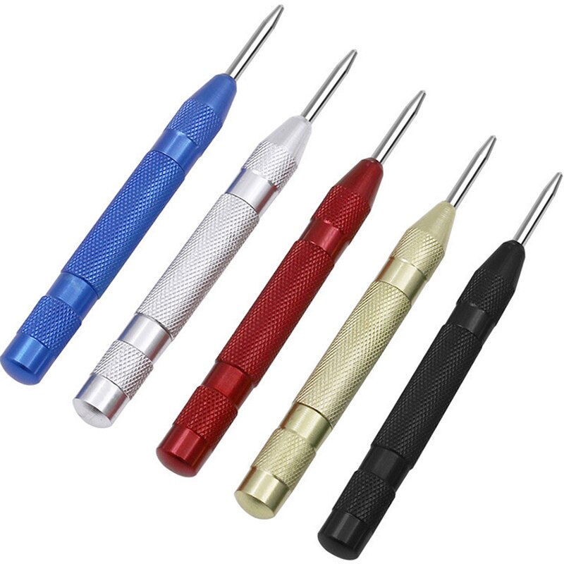 Automatic Center Pin Punch Spring Loaded Marking Starting Holes Tool Wood Press Dent Marker Woodwork Tool Drill Bit Tools Gadget