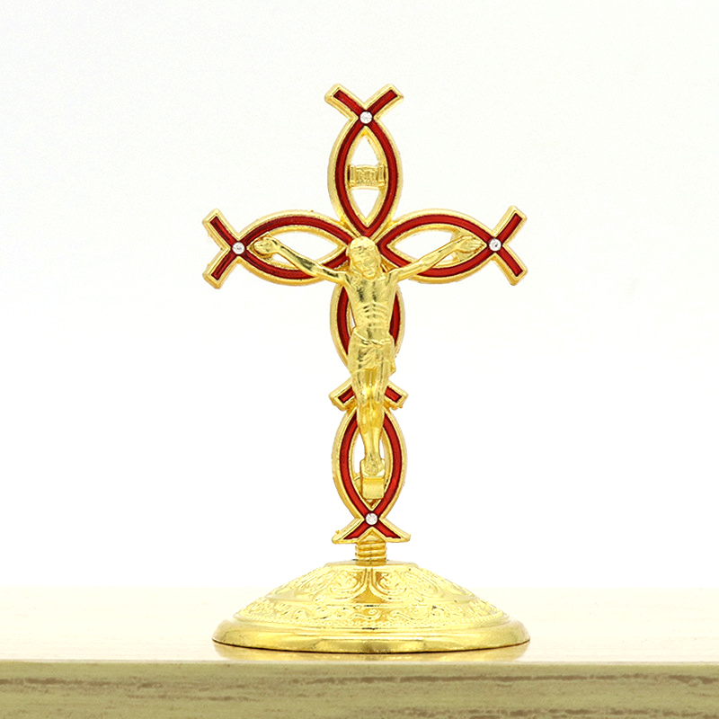 Legering Jezus Christus Kruis Crucifixo Auto Orgnament Articulos Religiosos Catolico Kapel Gebed Kruist Thuis Kantoor Decoratie: JS021-1