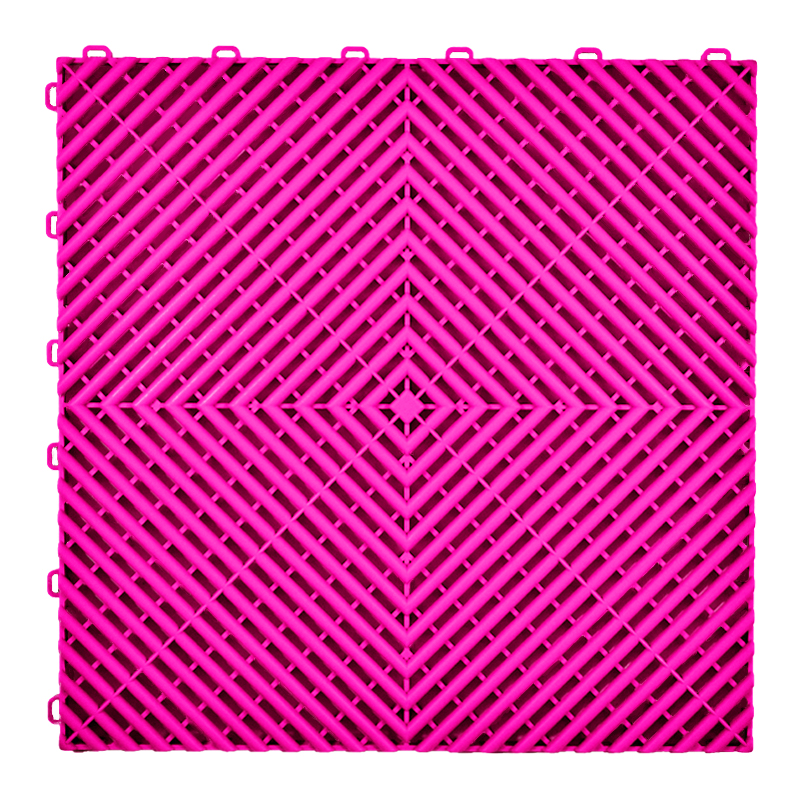 Diy 2025 fábrica mayoristas precio fuerza coche garaje piso rejilla plástico Modular entrelazado azulejos Pp garaje piso azulejos: Negro