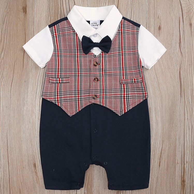 Barboteuse d'été en coton à manches courtes pour bébé garçon, vêtement à la pour enfant en bas âge: Black / 18M