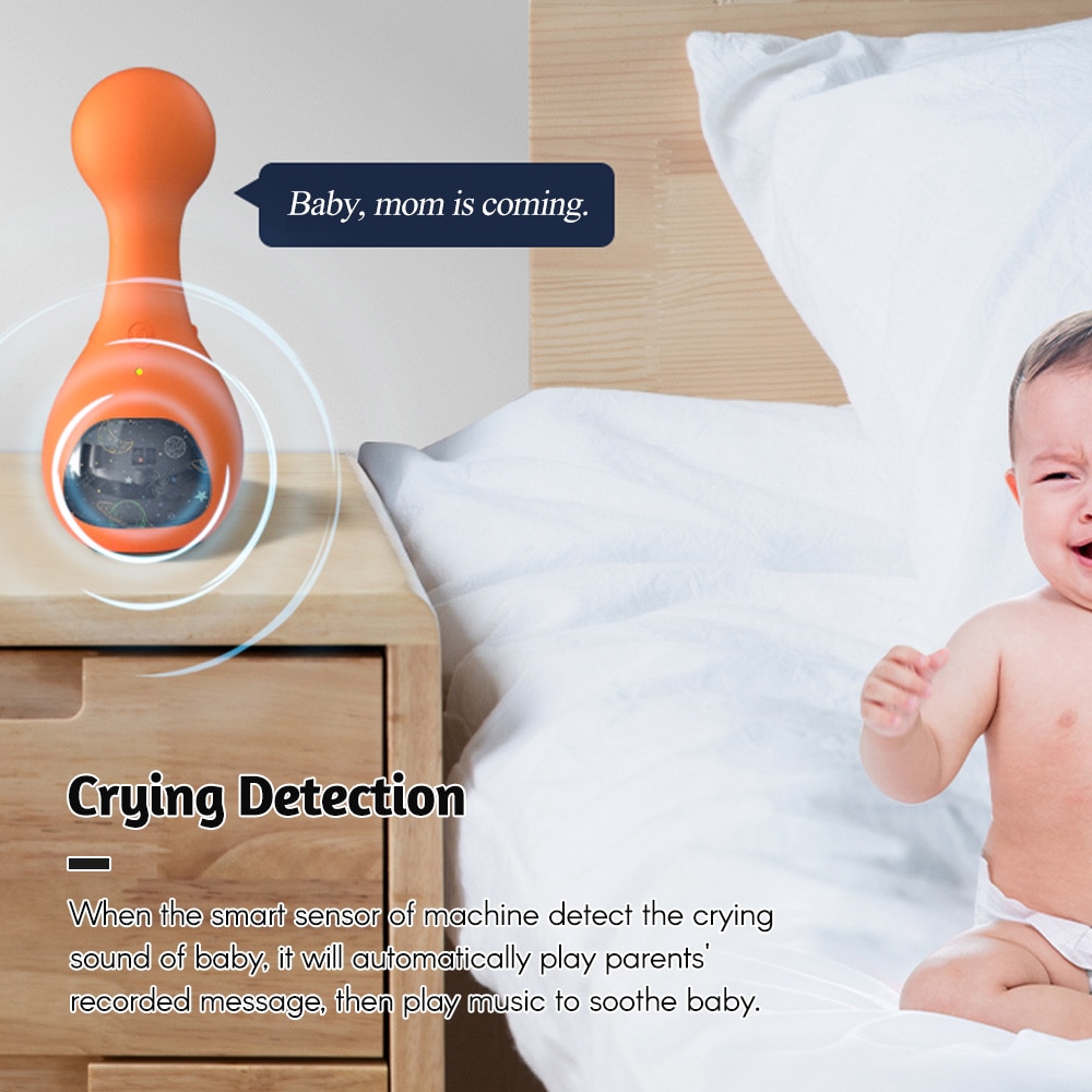 Smart Baby Slaap Fopspeen Wit Noise Sound Machine Ster Projectie Huilen Detectie Record Bericht Ingebouwde Batterij Voor Peuters
