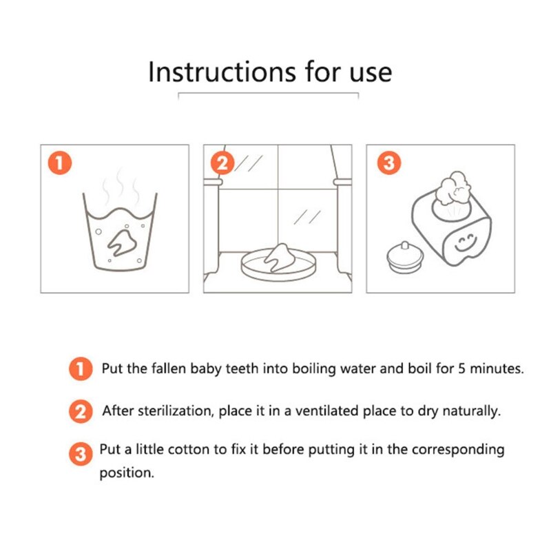 Scatola per denti in legno a forma di dente porta denti decidui scatola commemorativa per denti da latte 87HD