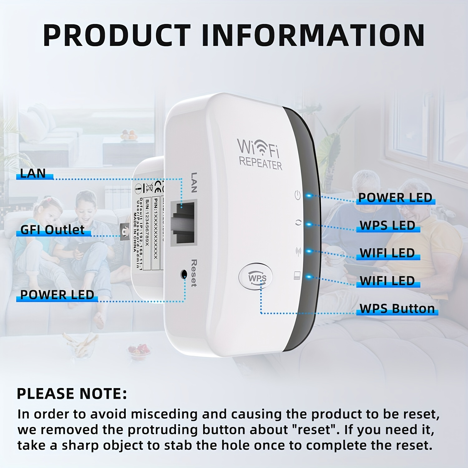 WIFI Extension Enhancer Internet Enhancer Repeater met Ethernet-poort wifi-signaalversterker Draadloze signaalverlengingsrouter