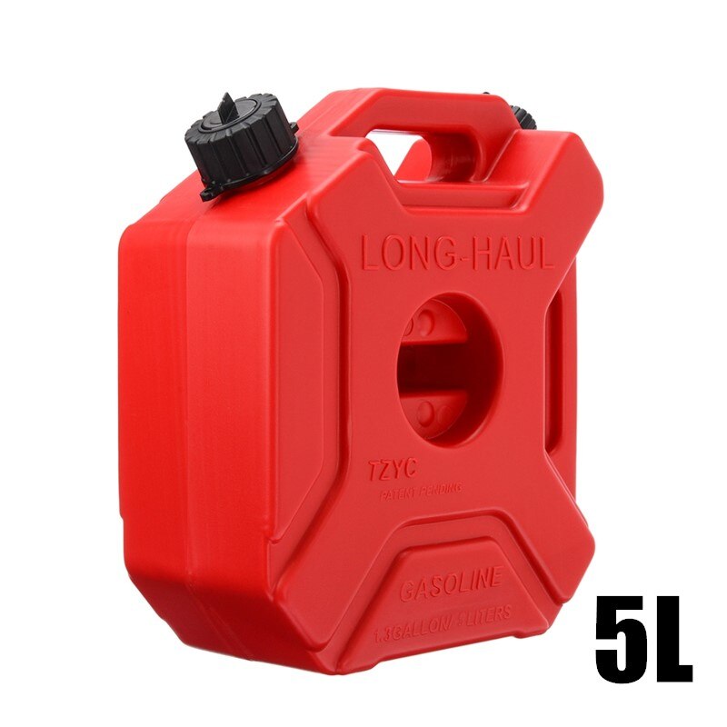 Med lås & nøgle 5l liter rød backup brændstoftank kan bil motorcykel reserve benzinolie tank jerrycan brændstof-kande beholder container: Kun tank