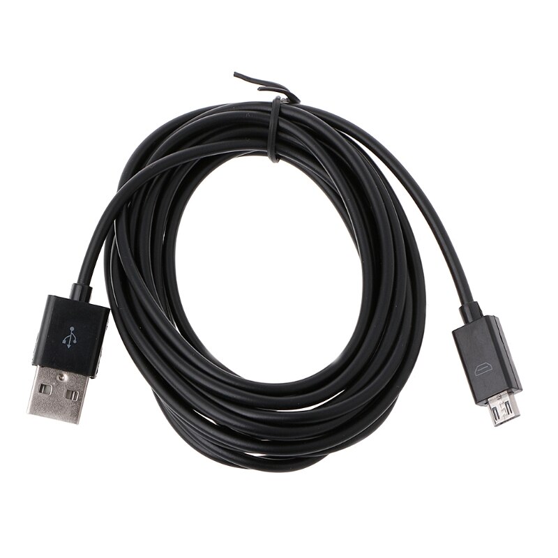 Long 3 Meter Micro USB Charge Charging Power Cable For PS4 Xbox One Controllers: Black
