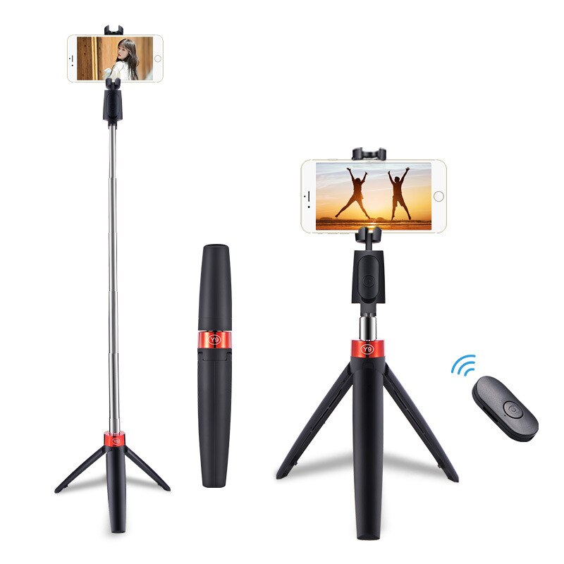 In Voorraad Draadloze Bluetooth Selfie Stok Met Statief 3-In-1 Mini Selfie Stick Opvouwbare Draagbare Telefoon Houder voor Xiaomi Iphone