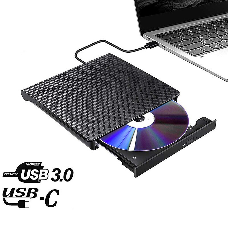 USB3.0 External CD DVD Burner, Universal Desktop Notebook USB / Type-C Mobile External CD / DVD Burner Optical Drive