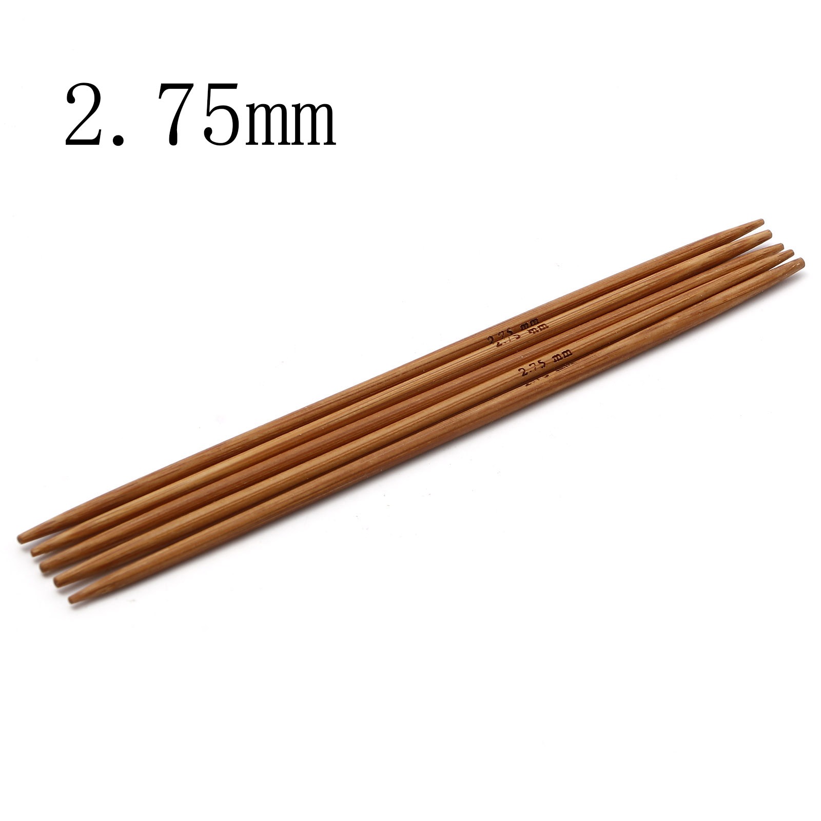 Agujas de tejer de doble punta de bambú hechas a mano, herramienta de aguja de tejer de suéter marrón, herramientas de costura DIY, 13cm de largo, 5-55 piezas, 2,0-5,0mm: Multicolor