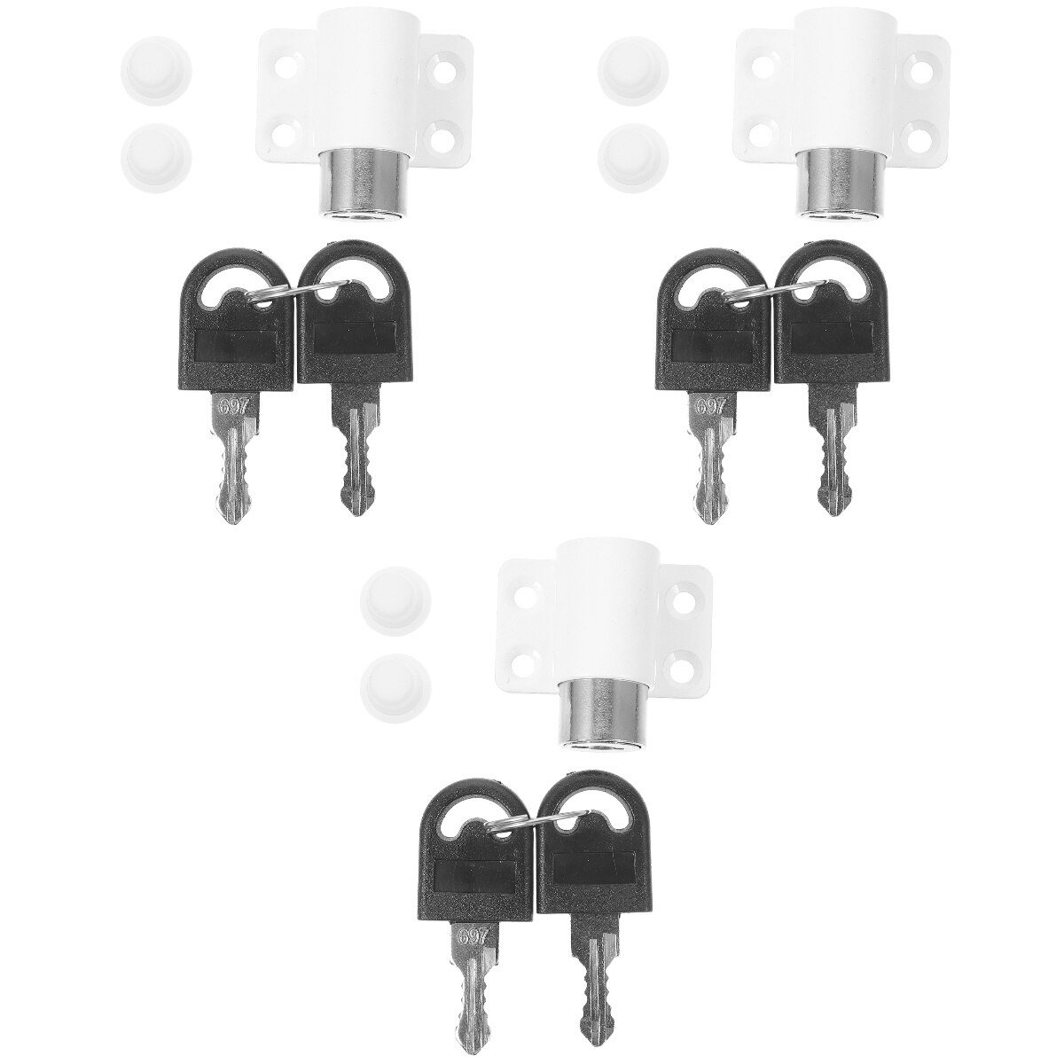 3pcs Sliding Window Safety Lock Window Limit Stopper Window Limit Stopper with Key