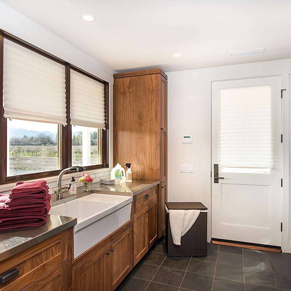 Self-Adhesive Pleated Blinds Half Blackout Windows Curtains for Kitchen Bathroom Balcony Shades For Office Window Shades Decor