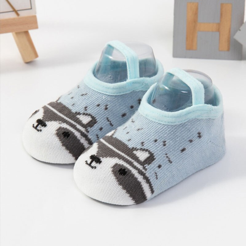 Cartoon Baby Sokken Zachte Katoenen Antislip Pasgeboren Kids Boot Sokken Brief Gedrukt Elastische Baby Baby Jongen Meisje vloer Sokken: Blue squirrel