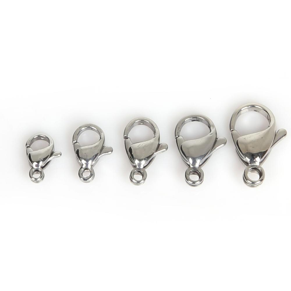 Rvs Karabijn Haken Staart Clip Sluitingen Hanger Connectors Voor Diy Sieraden Maken Ketting Armband Accessoires