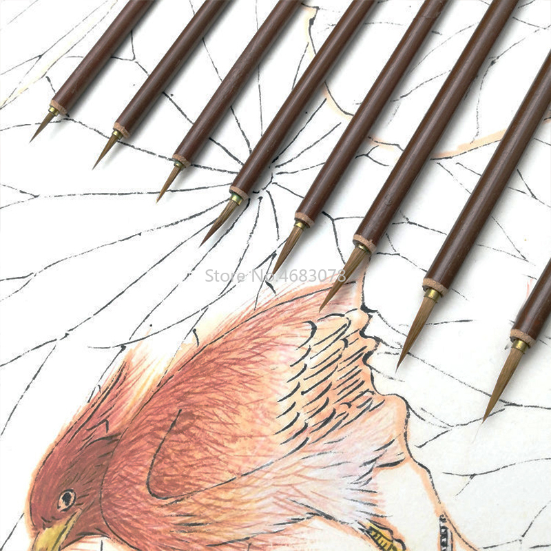Juego de pinceles con cabeza de Metal para pintura, juego de pinceles finos para caligrafía china, pinceles para pintar, pinceles para pintura al óleo, 3 unids/set