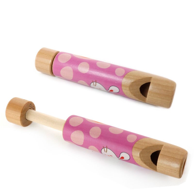 Orff Wooden Children's Pull Whistle Solid Wood Push Pull Pull Wooden Flute Music Toy Cross-border