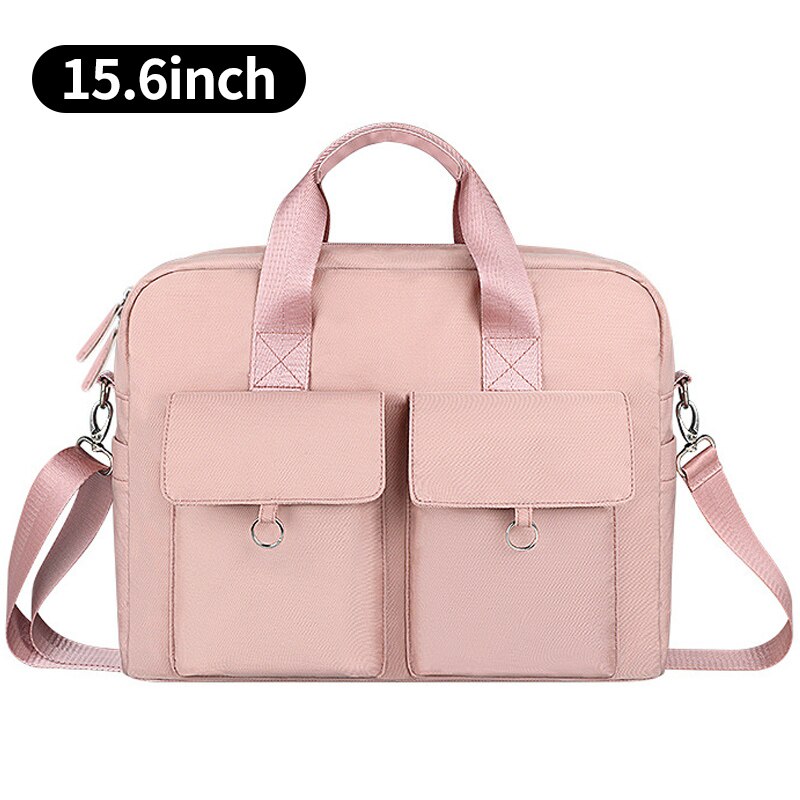 Unissex maleta à prova dunisex água náilon sacos do portátil ombro sólido crossbody saco bolsas de negócios documentos escritório saco de armazenamento xa776z: Pink 15.6inch