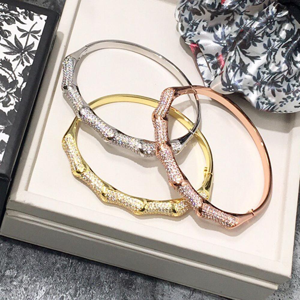 Geometric Crystal Cuff Bracelet - Platinum Plated Copper - Luxury Women's Fashion Jewelry