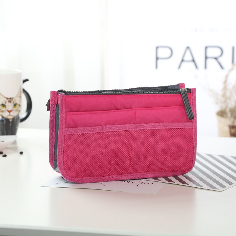 Inserto dell'organizzatore Del Sacchetto Per Le Donne di Nylon Organizzatore di Viaggi-Del Sacchetto Inserto della Borsa del Sacchetto-Dell'organizzatore Della Signora di Trucco Cosmetico del Sacchetto A Buon Mercato Delle Donne tote: 9