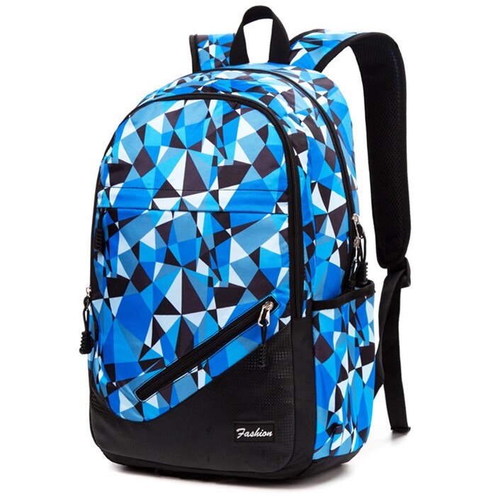 Print Schooltassen Waterdichte Grote Rugzak Voor Tiener Bagpack Hoge School Rugzakken Voor Jongens Meisjes Student Mochila Reistas: big diamond blue