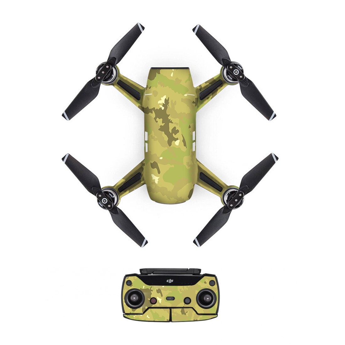 [DJS0017] Camouflage Pvc Sticker Skin Sticker Voor Dji Spark Drone Body + Remote Controllers + 3 Batterij Beschermende cover