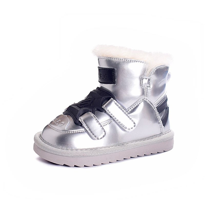 neue Winter freundlicher Schnee Stiefel Spiegel Wasserdichte Mädchen Stiefel Nicht-Unterhose Wolle Warme Starke Baumwolle Junge Stiefel Baby kleinkind Schuhe
