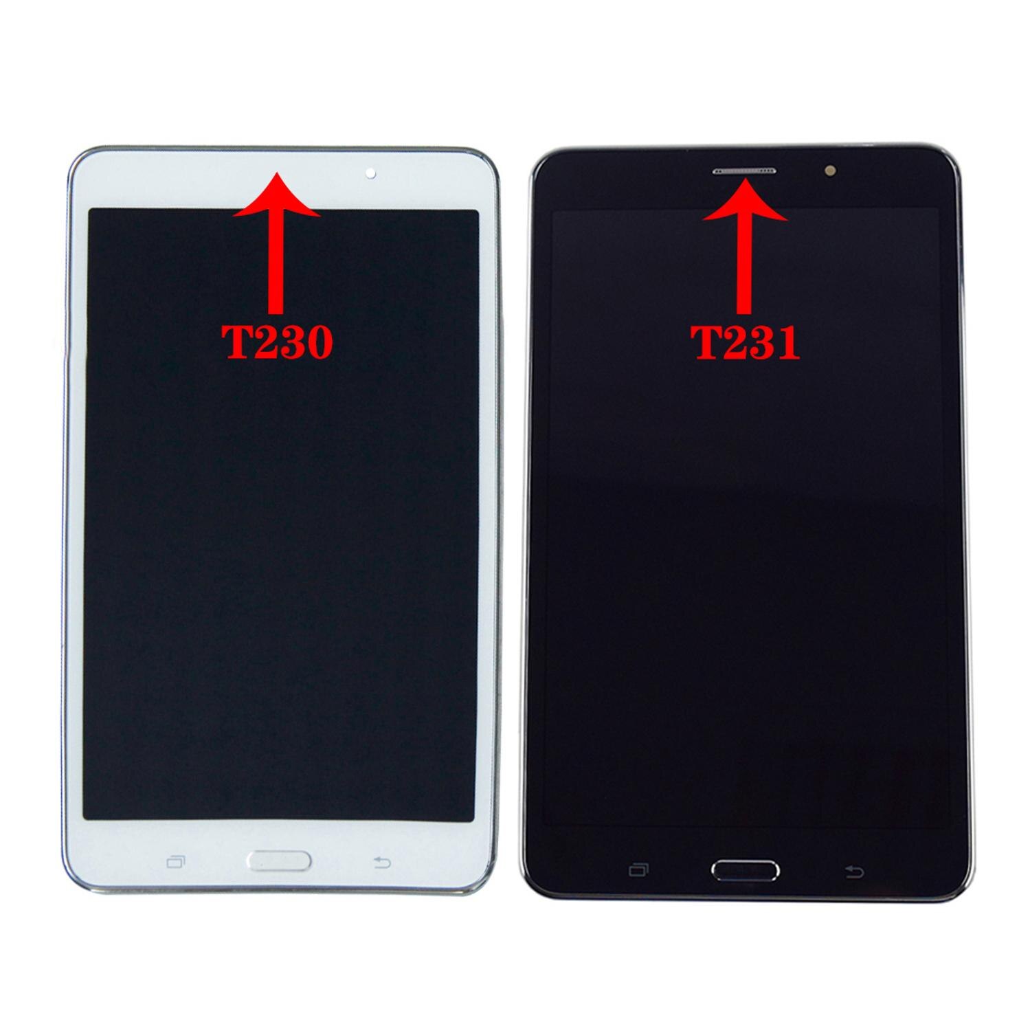 Para samsung galaxy tab 4 7.0 t230 SM-T230 t231 display lcd tela do painel módulo de toque digitador da tela sensor montagem + quadro