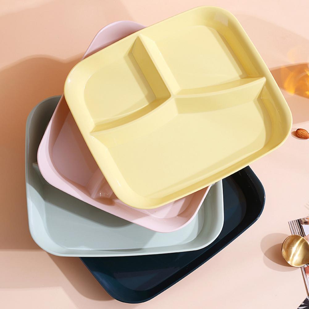 3-grids Divided Lunch Plate One Person Lunch Plate Rectangle Divided Dinner Tray Lunch Container Food Plate Bowl тарелки для еды