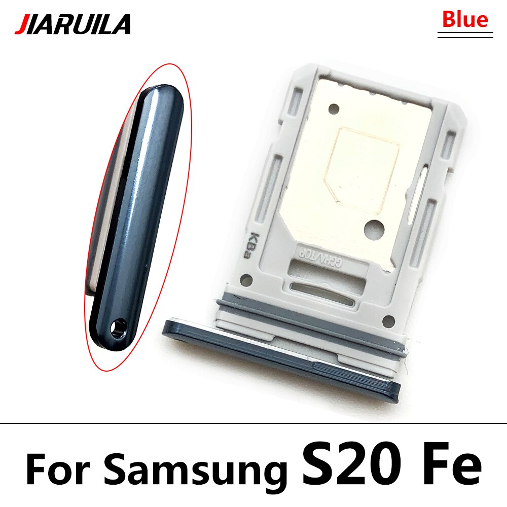 10 Pcs For Samsung S20 Fe S21 Sim Card Reader Holder Dual Sim Card Tray Holder Slot Adapter: S20 Fe Blue