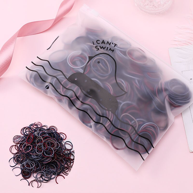 Lot de 50 bandes élastiques colorées pour filles, accessoires de cheveux à la: 7