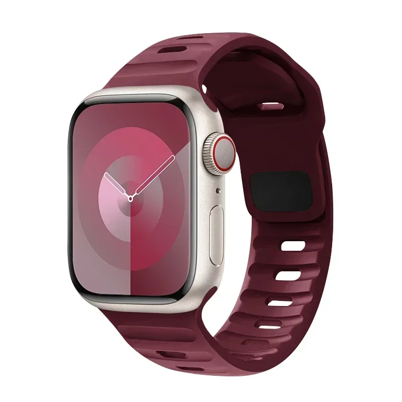 Silikonarmband för apple watch-band 49mm 46mm 45mm 44mm 40mm 41mm 42mm sportarmband correa för iwatch-serien 10 9 8 7 6 se 5 4