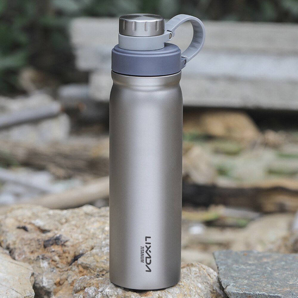 Lixada Outdoor Titanium Bottle with Spout Lid Camping Cycling Hiking Sports Water Cup 1 Liter Outdoor Titanium Water Bottle