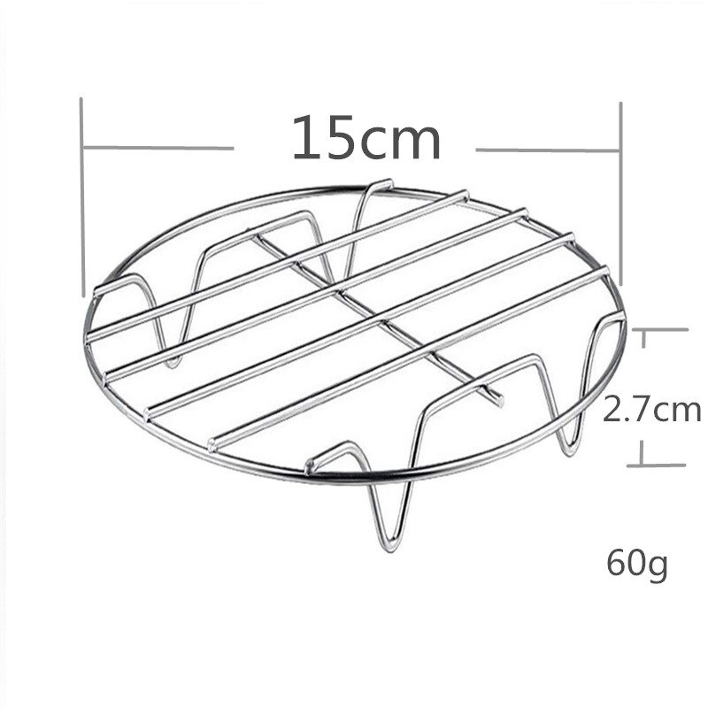 Air Fryer Accessories High Stainless Steel Cooking Steamer Steamer Steamer Steamer Rice Rack Plate Kitchen Tools: 60g