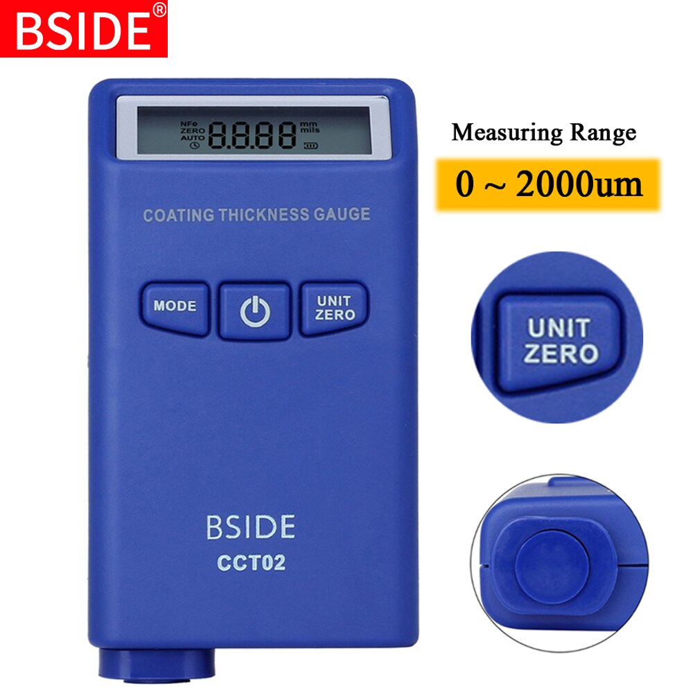 Digitale Laagdiktemeter Bside CCT02 Mini Auto Verf Dikte Meter Film Verf Coating Tester Wervelstroom (F + N): CCT02